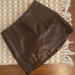 The A&F Scarlett Vegan Leather Mini Skort-brown